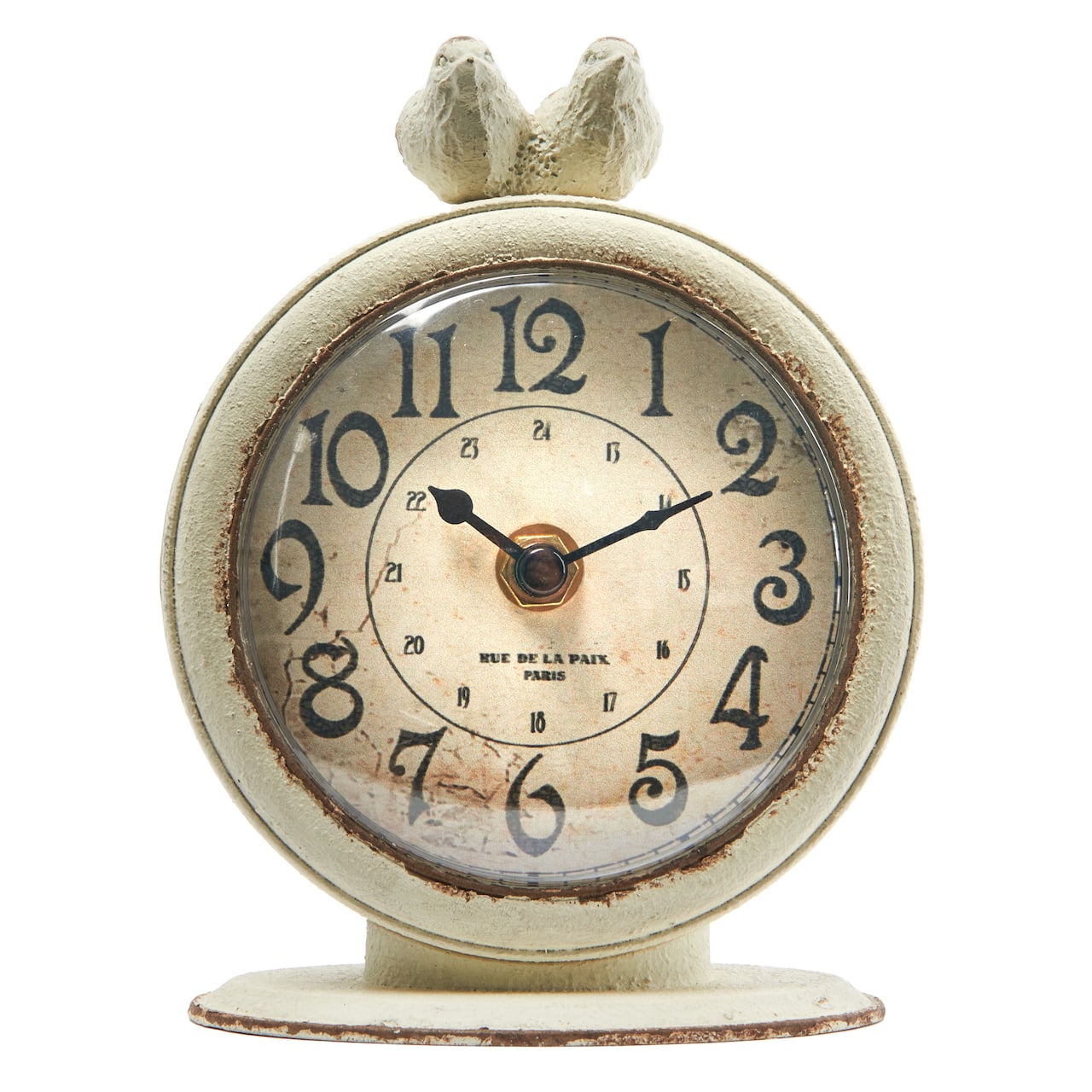 Hello Honey® 6" Vintage Pewter Mantel Clock with Birds
